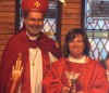 Bishop Derek Hoskin presents Rev. Pilar Gateman on Sunday to the congregation of Christ Church Anglican in Fort Macleod.