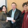 From right, Fort Macleod Agricultural Society barn project chairman Henry Van Hierden, president Shirley Bloomberg, Agriculture and Rural Development Minister Evan Berger, agricultural society director Carolyn Weir and treasurer Joanne Hannas