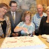 Mary-Jean Aubin of Alberta Human Services cut the cake at the grand opening of the new regional business development centre. From left: Linda Erickson of Alberta Enterprise and Advance Education, Aubin, small business advisor Srecko Ponjavic, advisory board member Henk Vanee and Coun. Sharan Randle.