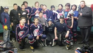 The Fort Macleod Mavericks, back row, from left: trainer Taylor Wolstenholme, Elias Smith, Jonah Halcrow, Parker Small Legs, Jayce Van Driesten, Tanner Weasel Head, Triston Wells, Abigal Cryderman, Sienna Smith, Talyn Bruised Head, Brayden Smith and assistant coach Shawn O'Sullivan. Front row, Kalem Krebs, Jordy Welsh, junior manager Braxton Wells, Brody Zmurchyk and Jason Stockton. Missing from photo is Colmyn Crop Eared Wolf, Calim Yellow Face, Cauy Yellow Face, Trez Day Chief, Walker Many Fingers, coach Randy O'Sullivan, manager Marci Stockton and assistant coach Tim Cryderman