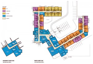 This drawing shows the layout of the new lodge. 