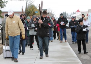 About 40 people took part in the Way of the Cross procession. 