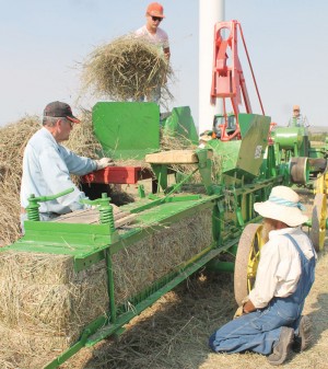PHOTO BY FRANK MCTIGHE, THE MACLEOD GAZETTE Heritage Acres Farm Museum's 29th annual show will feature old-time farming demonstrations such as threshing and baling.
