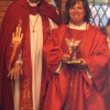 Bishop Derek Hoskin presents Rev. Pilar Gateman on Sunday to the congregation of Christ Church Anglican in Fort Macleod.