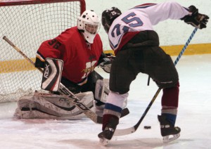 Fort Macleod Mustangs goalie Cody Hall