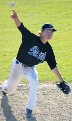 Ryan Cook on the mound for the Fort Macleod Royals against Medicine Hat Knights.
