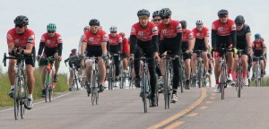 Cyclists set out Saturday morning on 50- and 80-kilometre bike rides.