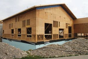 The exterior of the new lodge's dining room.
