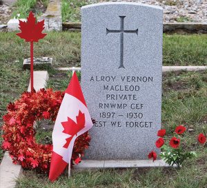The grave of Trooper Alroy MacLeod.
