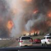 Flames and smoke