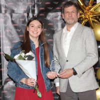 Mike Young of sponsor Northback presented the Junior Citizen of the Year Award to Nevayah Fox.